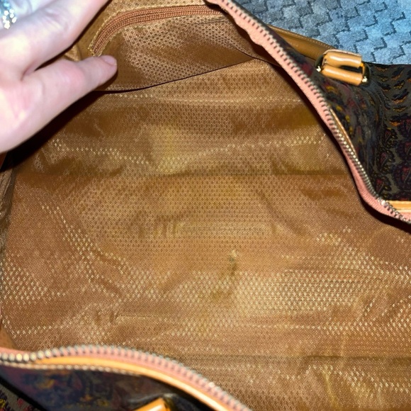 ESCADA Vintage Leather Boston Bag Leather Drum Bag Etro Handle And Strap - Picture 12 of 13